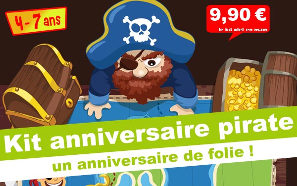 Kit anniv. chasse au trésor Kolat le Pirate (5/7 ans)