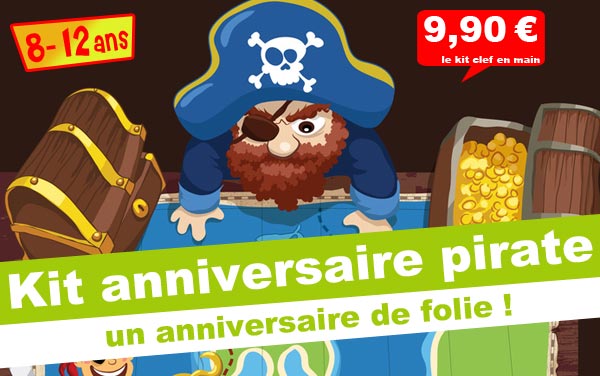 Kit anniv. chasse au trésor Kolat le Pirate (8/12 ans)