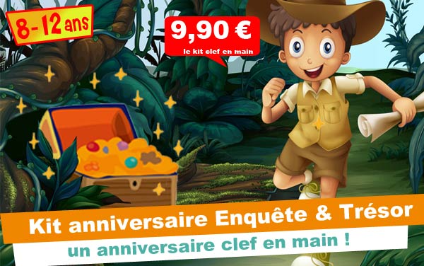 Kit anniv.  Enquête et Chasse au trésor (8/12 ans)